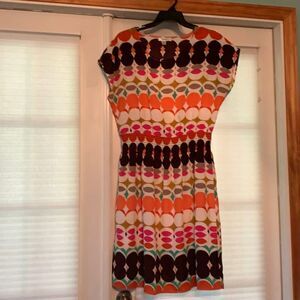 Dressbarn Orange Pink Brown Dress 12‎